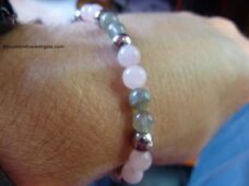 Bracelet Labradorite-hématite-quartz rose