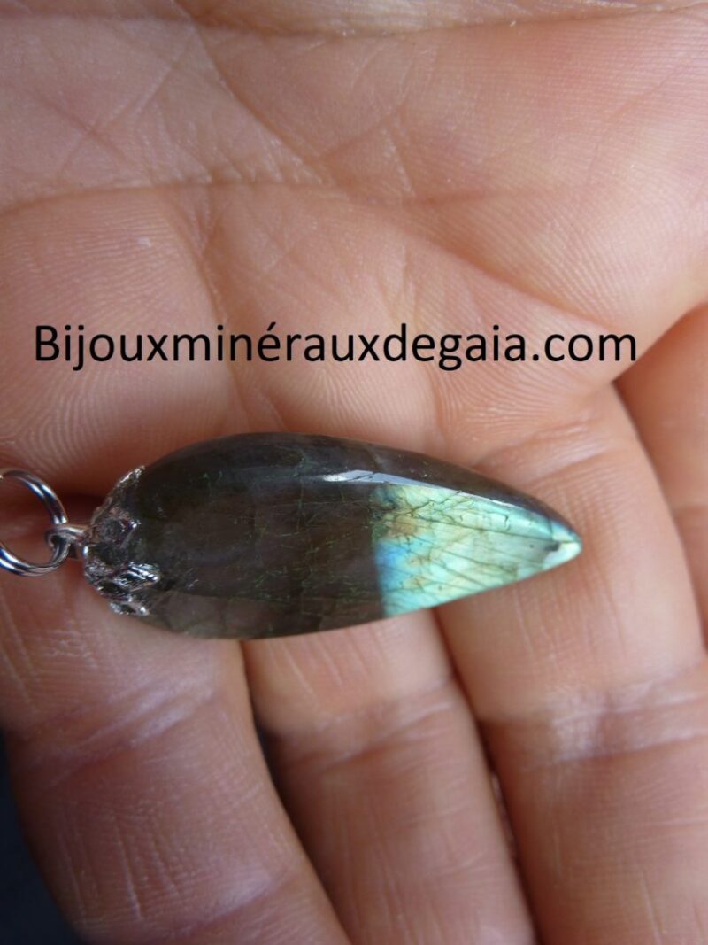 Pendentif Labradorite violet 6,5 gr très rare! ref 4920
