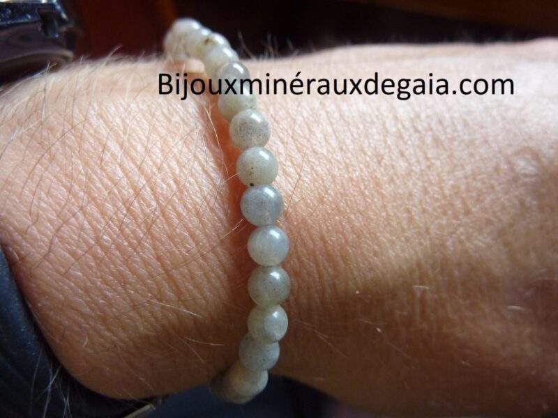 Bracelet labradorite perles rondes 4 mm