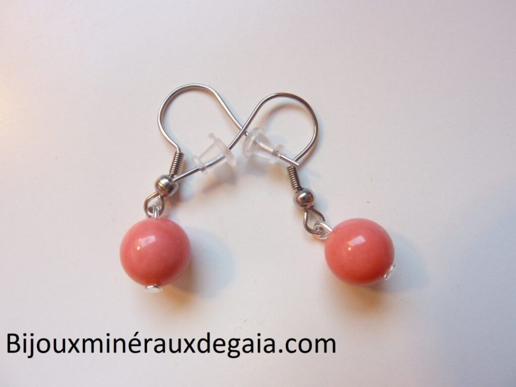 BOUCLES D’OREILLES CORAIL ROSE