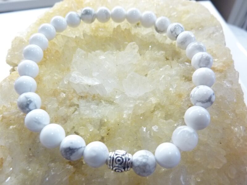 Bracelet Howlite - Perles rondes 6 mm