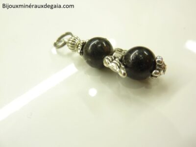 Pendentif Astrophyllite ange – Perles rondes 8 mm