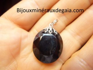 Pendentif Sodalite perles rondes 12-10-8 mm