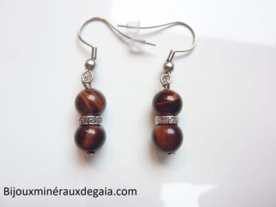 BOUCLES D'OREILLES OEIL DE TAUREAU 7,5 MM