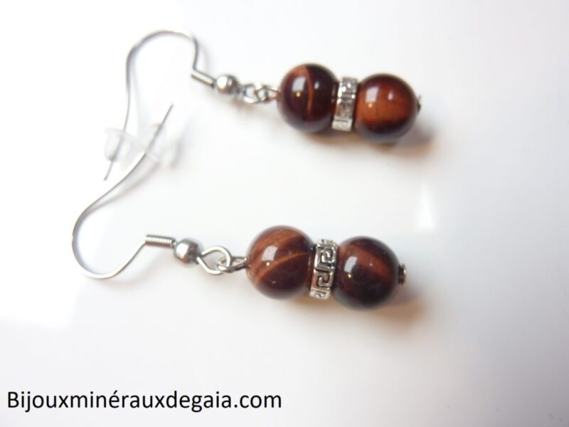 BOUCLES D'OREILLES OEIL DE TAUREAU 7,5 MM