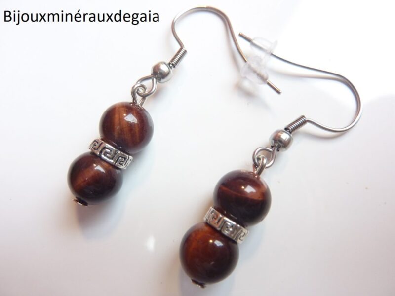 BOUCLES D'OREILLES OEIL DE TAUREAU 7,5 MM