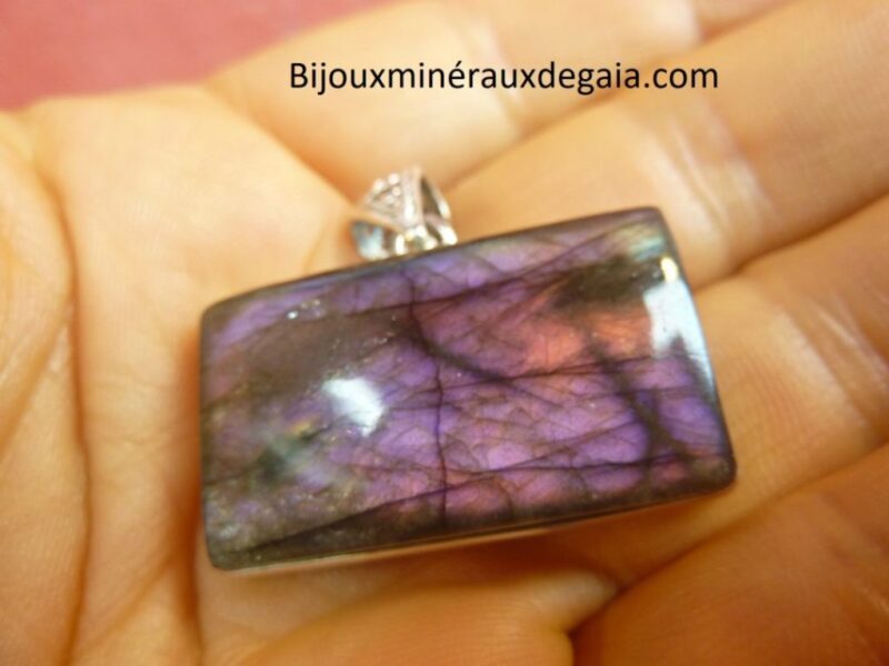 Pendentif protection labradorite violet très rare! Monture argent 925 ref 9921