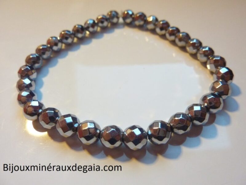 Bracelet Hématite - Perles rondes 6 mm