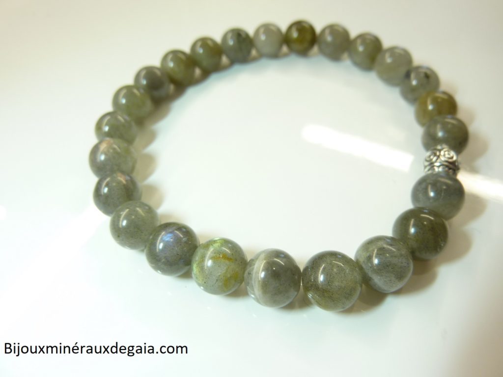 Bracelet Labradorite - perles rondes 8 mm