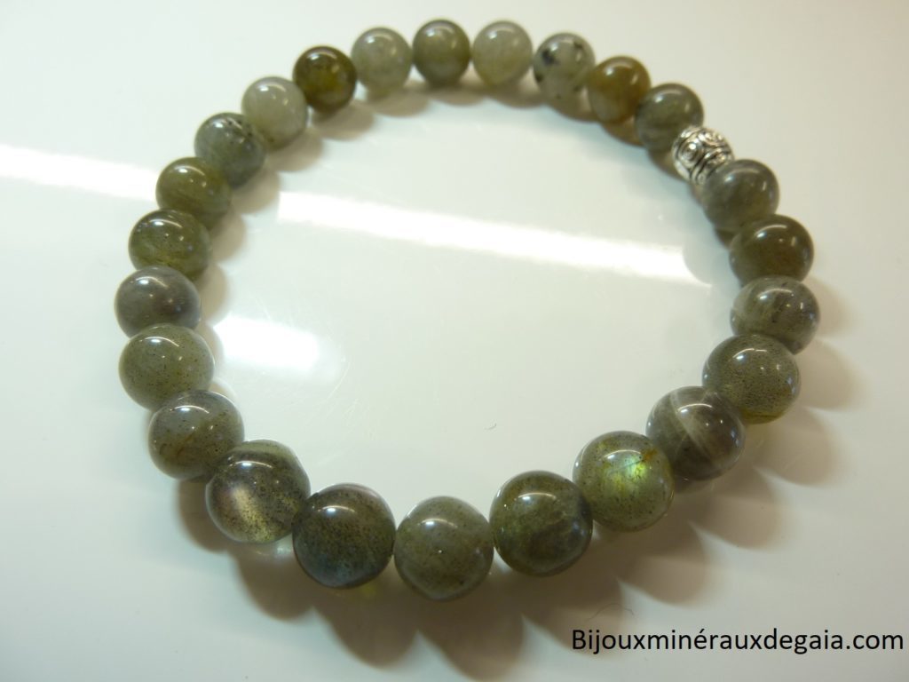 Bracelet Labradorite - perles rondes 8 mm