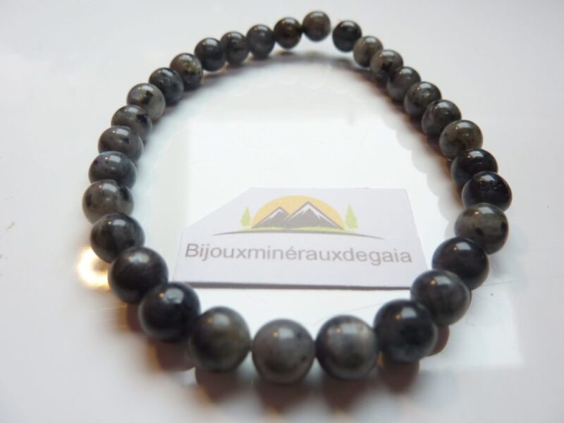 Bracelet Labradorite-Larkivite-Perles rondes 6 mm