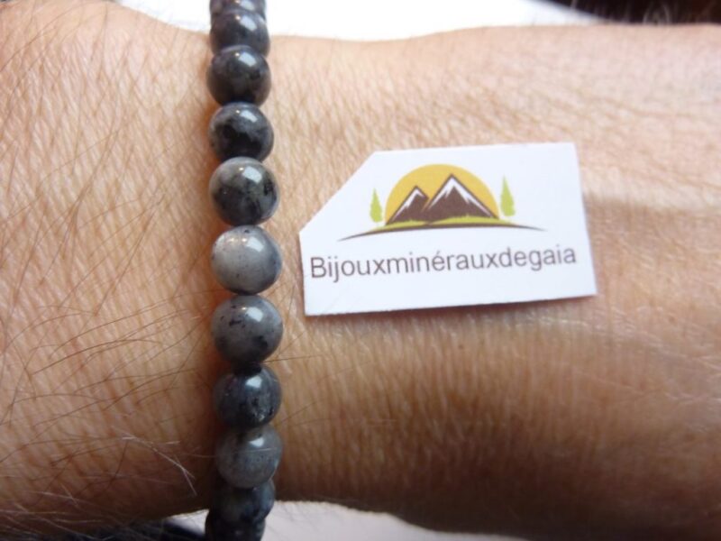Bracelet Labradorite-Larkivite-Perles rondes 6 mm