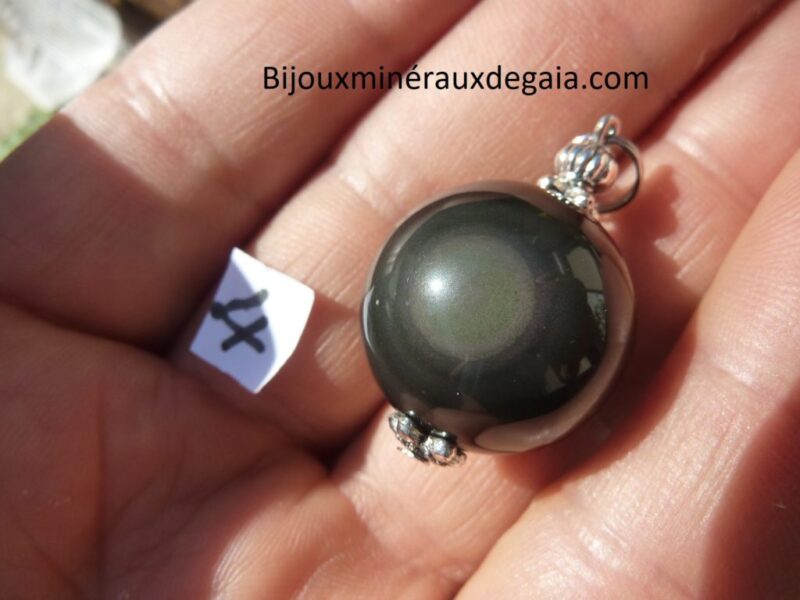 Pendentif Obsidienne oeil céleste ref 0868