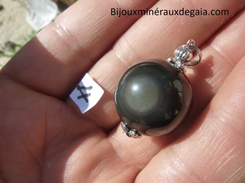 Pendentif Obsidienne oeil céleste ref 0868