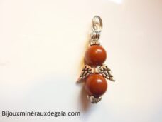 Pendentif Jaspe rouge ange -Perles rondes 8 mm