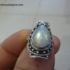 BAGUE PIERRE DE LUNE MONTURE EN ARGENT 925.TAILLE 51 REF 6595