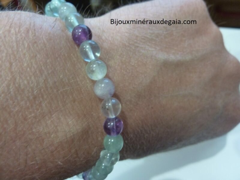 Bracelet Fluorite-Perles rondes 6 mm