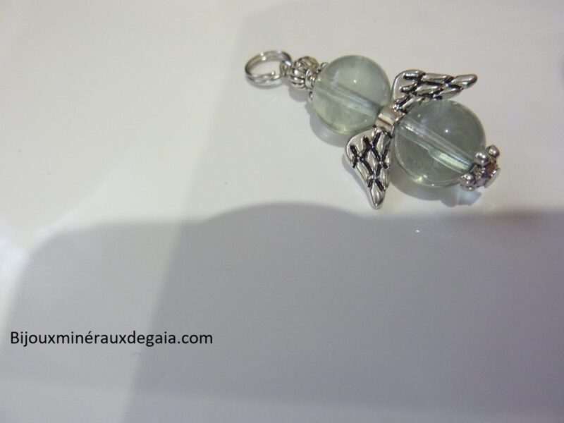 Pendentif Fluorite ange-Perles rondes 10 mm