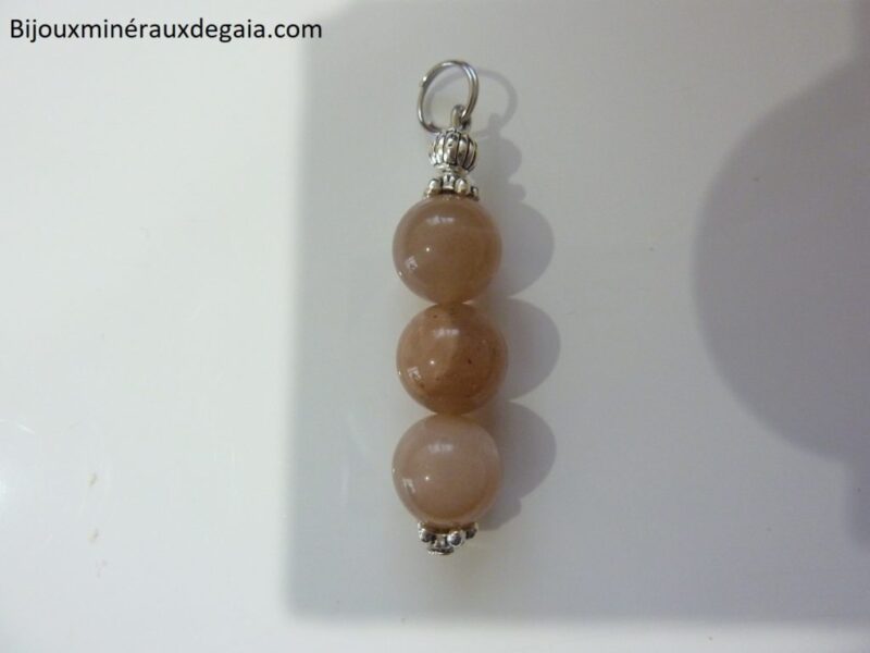 Pendentif pierre de soleil-Perles rondes 10 mm