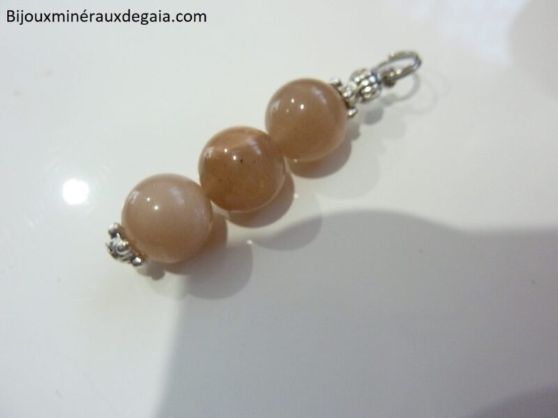 Pendentif pierre de soleil-Perles rondes 10 mm