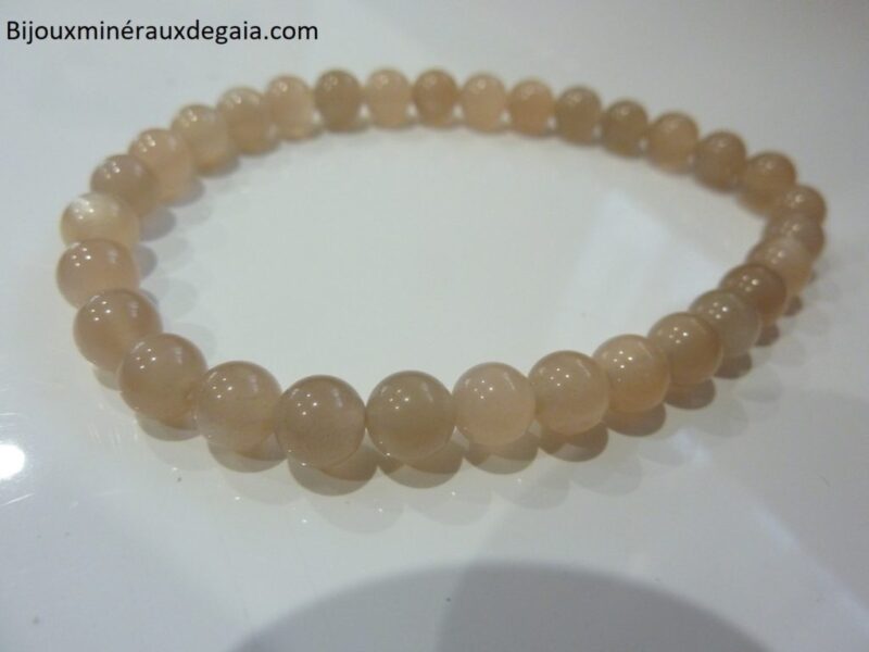 Bracelet pierre de soleil-Perles rondes 6 mm