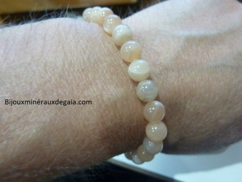 Bracelet pierre de soleil-Perles rondes 8 mm