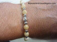 Bracelet Calcite jaune - Perles rondes 6 mm
