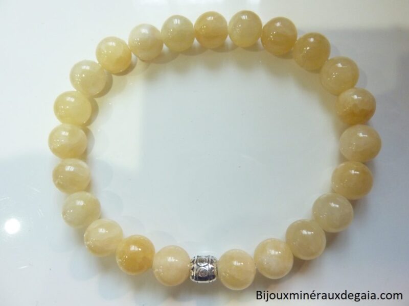 Bracelet Calcite orange - Perles rondes 8 mm