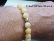 Bracelet Calcite jaune - Perles rondes 8 mm
