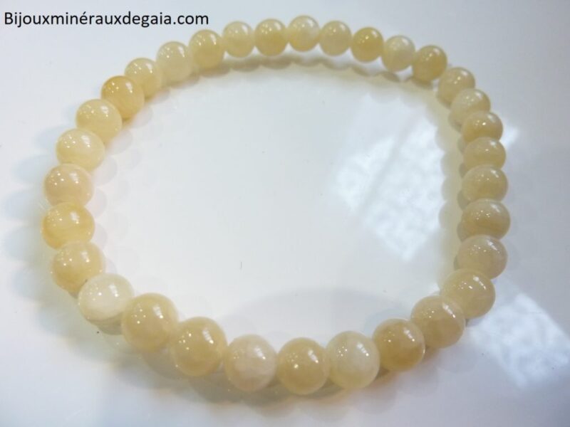 Bracelet Calcite orange - Perles rondes 6 mm