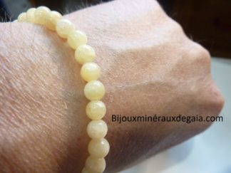 Bracelet Calcite orange - Perles rondes 6 mm