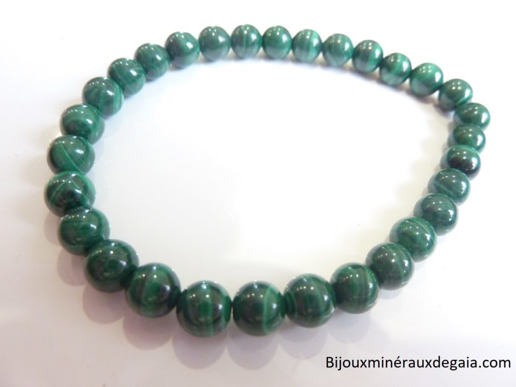 Bracelet Malachite-Perles rondes 6 mm
