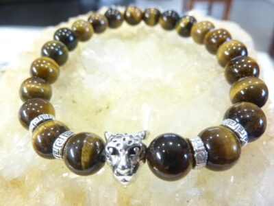 Bracelet Oeil de tigre perles rondes 8 mm