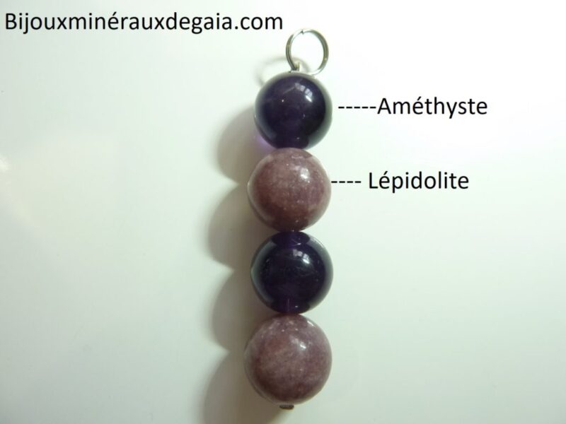 Pendentif Lépidolite-Améthyste
