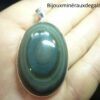 Pendentif obsidienne oeil celeste monture argent 925 r 9505