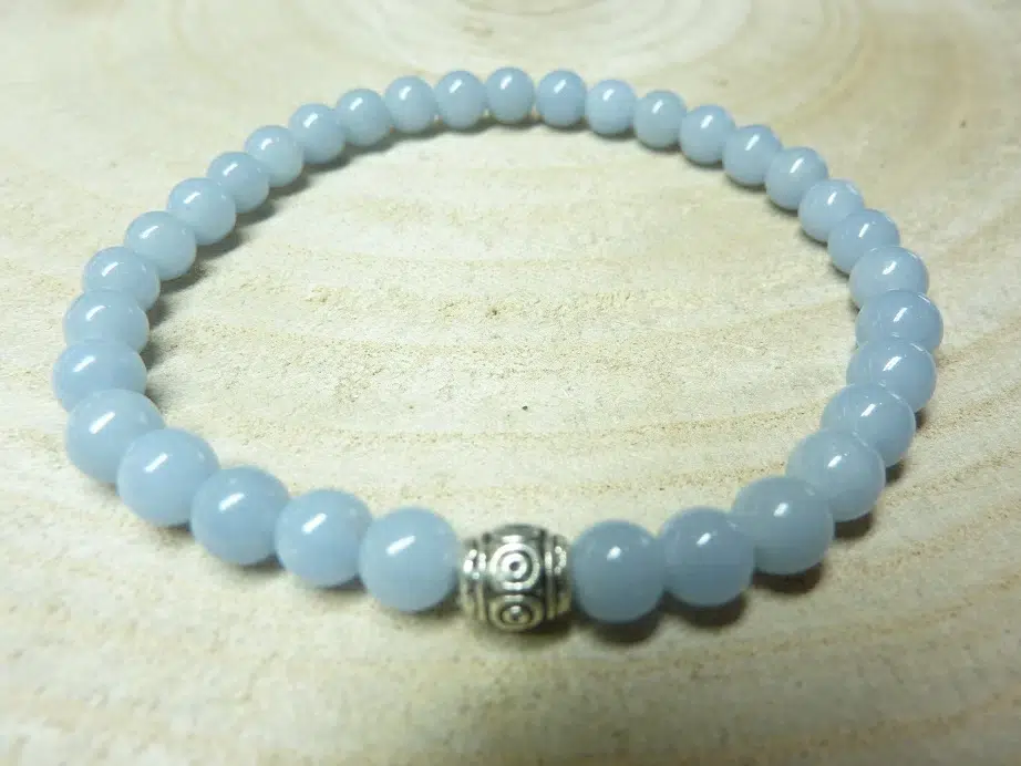 Bracelet Angélite – Perles rondes 6 mm
