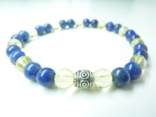 Bracelet Lapis lazuli-Citrine perles rondes 6 mm