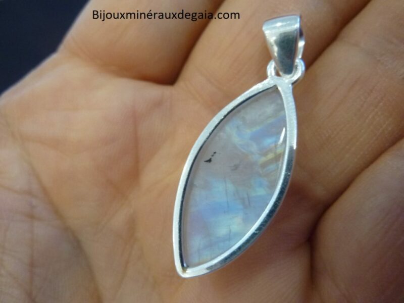 Pendentif pierre de lune monture argent 925 ref 4544