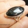 Bague Nuummite monture argent 925 taille 57 3/4 ref 1874