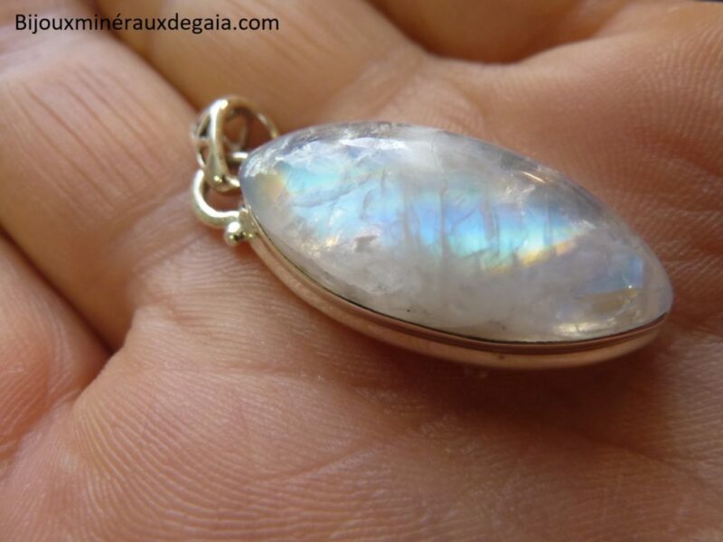 Pendentif pierre de lune monture argent 925 ref 3004