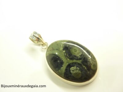 PENDENTIF JASPE KAMBAMBA MONTURE ARGENT 925 REF 9024