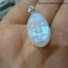 Pendentif Pierre de lune visage sculpté Monture argent 925 Ref 0918