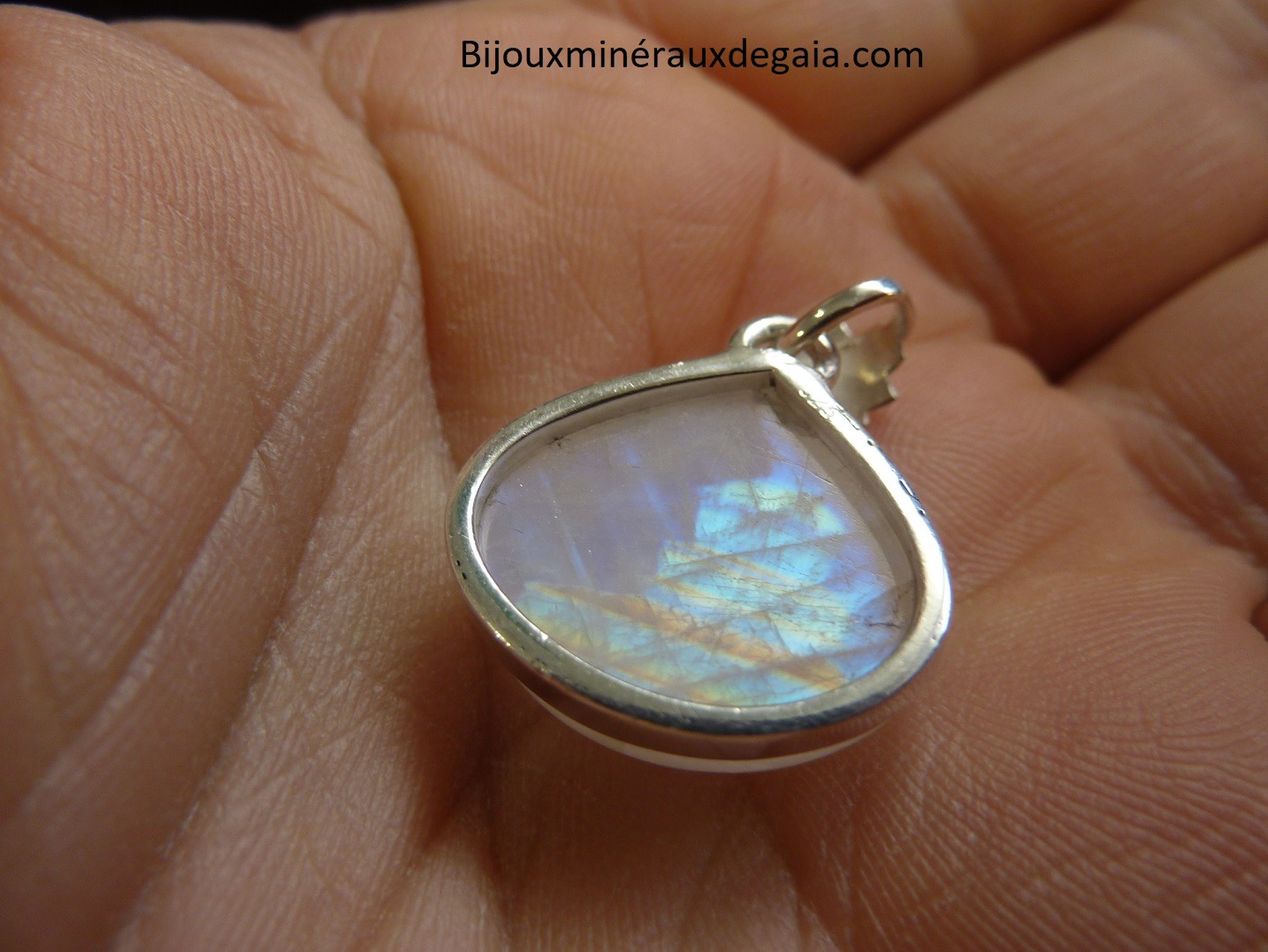 Pendentif Pierre de lune Monture argent 925 Ref 5187