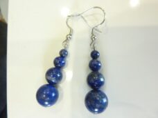 Boucles d'oreilles lapis lazuli - Perles rondes 10-8-6-4 mm