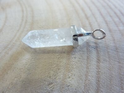 Pendentif quartz cristal de roche pointe