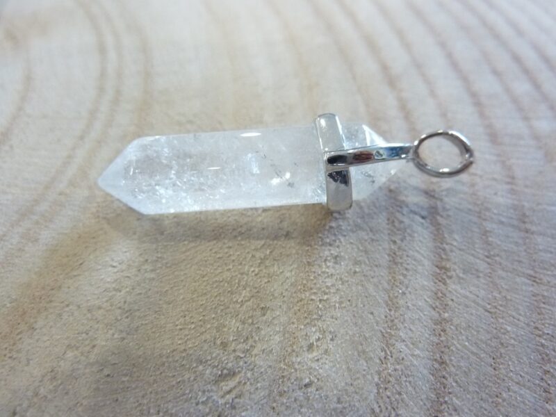 Pendentif quartz cristal de roche pointe