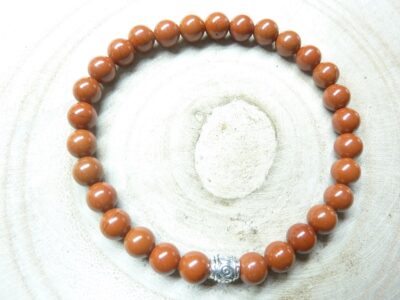 Bracelet Jaspe rouge - Perles 6 mm
