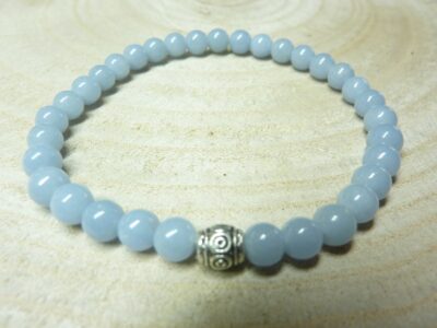 Bracelet Angélite - Perles rondes 6 mm