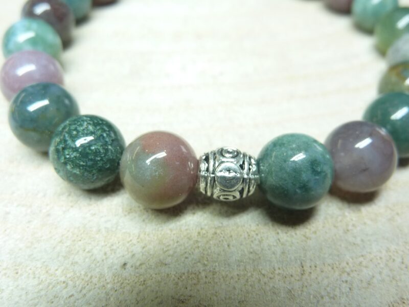 Bracelet agate Indienne – Perles rondes 8 mm