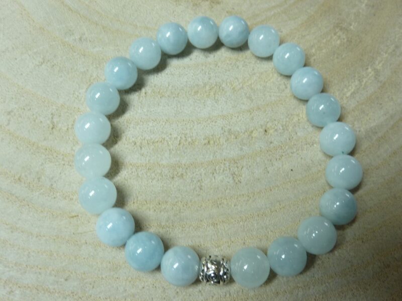Bracelet Aigue marine - Perles 8 mm